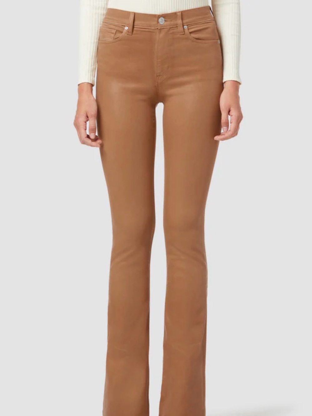 Hudson Jeans High-Rise Flare Jeans in Caramel